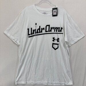 New Under Armour Men's T-Shirt Size 3XL White Graphic Tee Short Sleeve Crew Neck